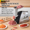 Moedor e picador elétrico SUNATUR 700W: moagem de carne, fabricação de salsichas